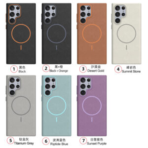 Luxury Premium Business Style Litchi Texture Magnetic Wireless Charging Phone Cover Case for Samsung Galaxy S Series
