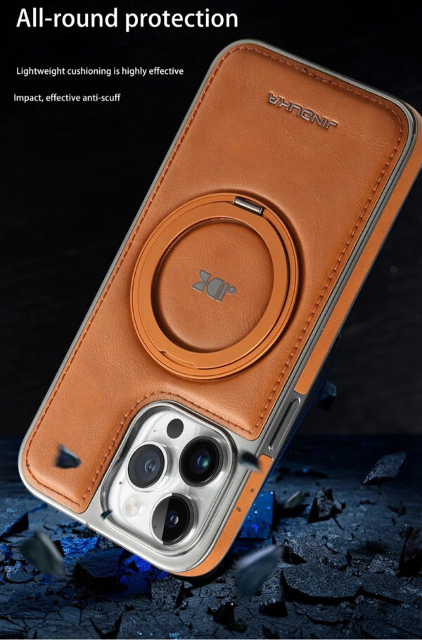 Luxury Premium Kickstand Magnetic Leather Phone Case For iPhone Series - Image 25