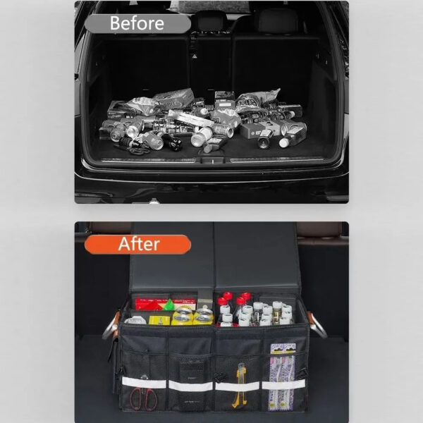 Luxury Premium Large Capacity Collapsible Premium Durable Storage Car Trunk Organizer - Image 5