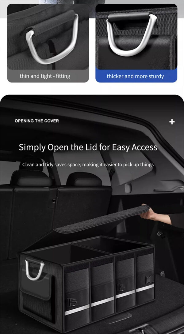 Luxury Premium Large Capacity Collapsible Premium Durable Storage Car Trunk Organizer - Image 21