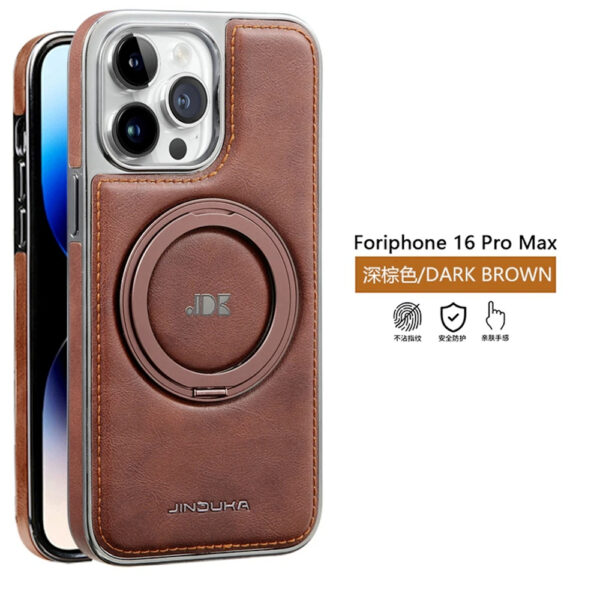 Luxury Premium Kickstand Magnetic Leather Phone Case For iPhone Series - Image 3