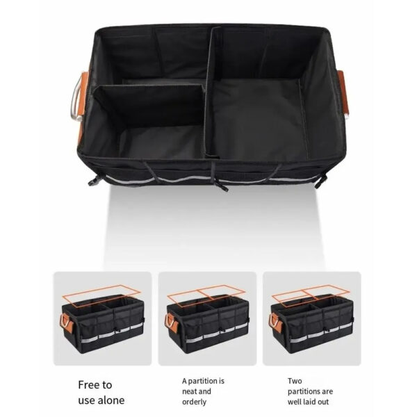 Luxury Premium Large Capacity Collapsible Premium Durable Storage Car Trunk Organizer - Image 6