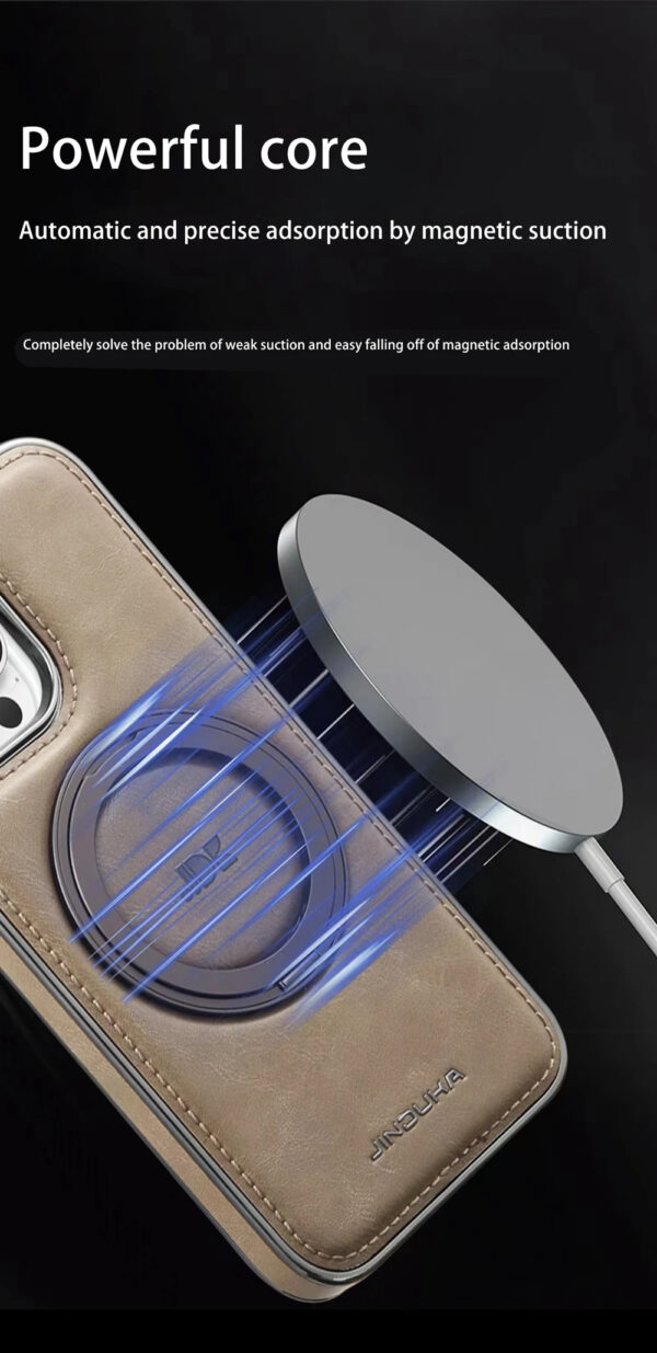 Luxury Premium Kickstand Magnetic Leather Phone Case For iPhone Series - Image 4