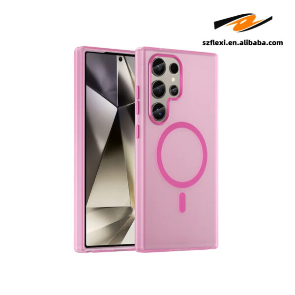 Luxury Premium Matte Candy Magnetic Wireless Charging Transparent Case Covers For Samsung S Series - Image 5