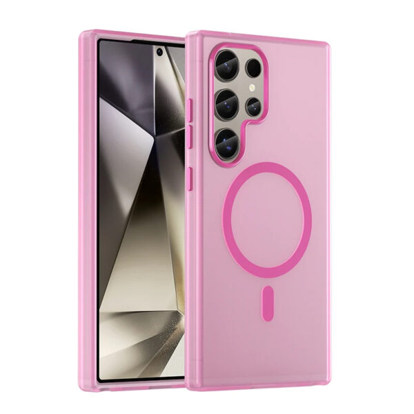 Luxury Premium Matte Candy Magnetic Wireless Charging Transparent Case Covers For Samsung S Series - Image 7