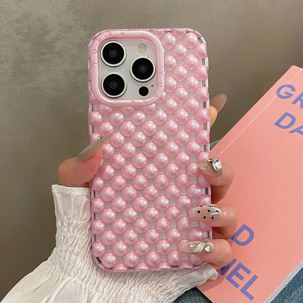 Luxury Premium Unique Creative Hollow 3D Pearl Design Soft TPU Shockproof Mobile Phone Cover for iPhone Series - Image 14