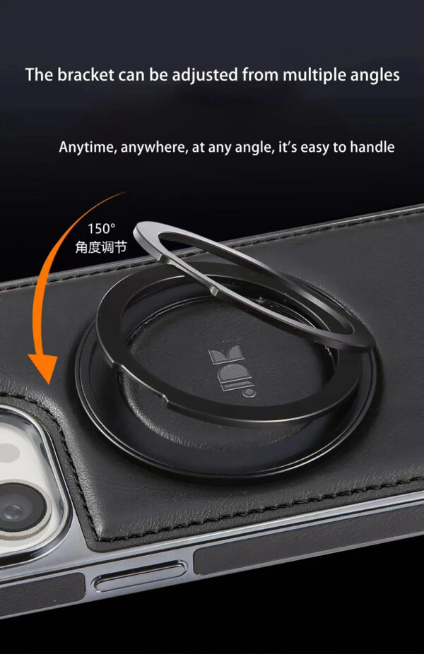 Luxury Premium Kickstand Magnetic Leather Phone Case For iPhone Series - Image 5