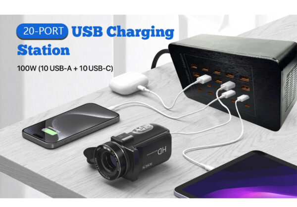 100W Multi Port Universal Smart Desktop Fast Charging Station Power Adapter - Image 20