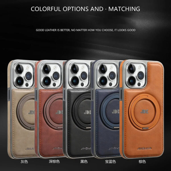 Luxury Premium Kickstand Magnetic Leather Phone Case For iPhone Series