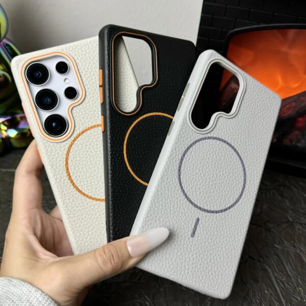 Luxury Premium Business Style Litchi Texture Magnetic Wireless Charging Phone Cover Case for Samsung Galaxy S Series - Image 13