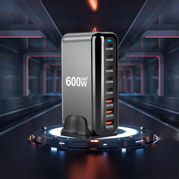600W GaN USB C Charger 8 port Desktop Charging Station PD3.0 USB Type C Fast Charger - Image 15