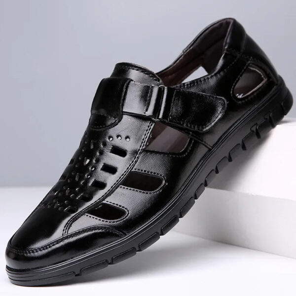 New Summer Genuine Leather Casual Wear-Resistant Hollow Skin Men's Sandals - Image 20