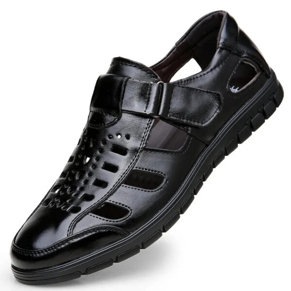 New Summer Genuine Leather Casual Wear-Resistant Hollow Skin Men's Sandals - Image 22