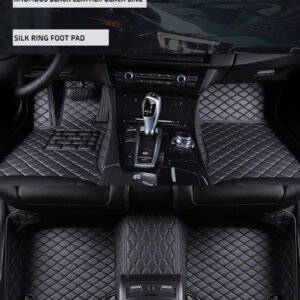 Luxury Premium Leather 7D Car Mats Waterproof Durable Easy Clean Non Skid Customized Car Floor Mat - Black Black