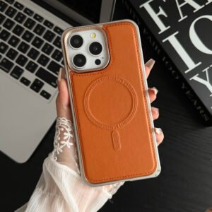Luxury Premium Metal Frame Aluminum Alloy Phone Bumper Removable Shockproof Leather Case Cover For iPhone Series