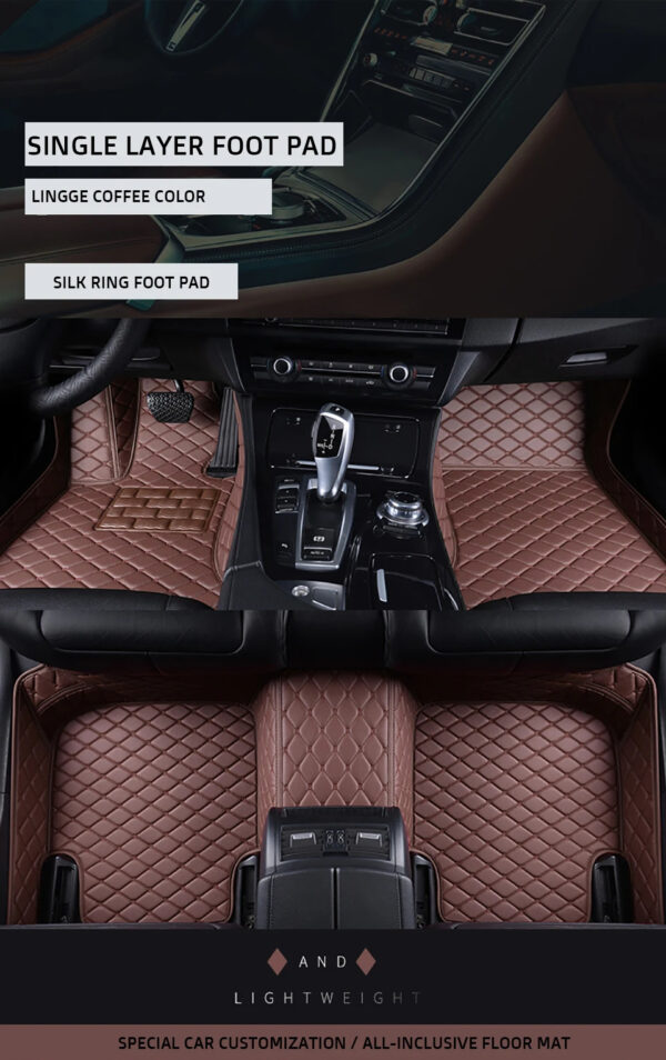 Luxury Premium Leather 7D Car Mats Waterproof Durable Easy Clean Non Skid Customized Car Floor Mat - Image 53