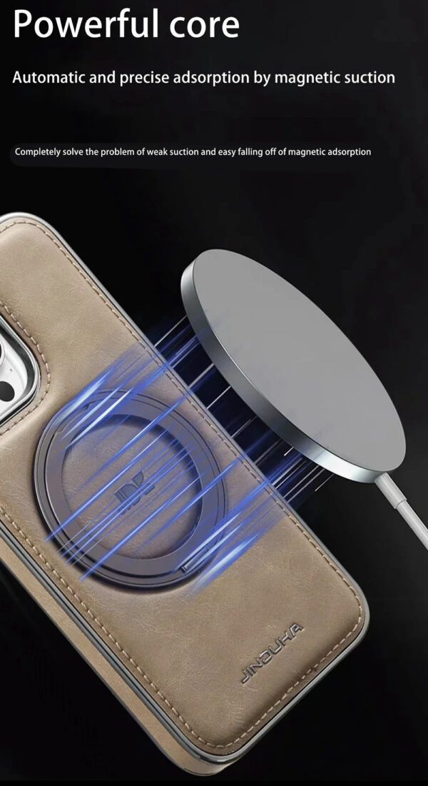 Luxury Premium Kickstand Magnetic Leather Phone Case For iPhone Series - Image 29