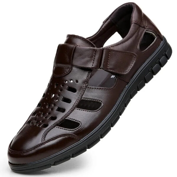 New Summer Genuine Leather Casual Wear-Resistant Hollow Skin Men's Sandals - Image 23