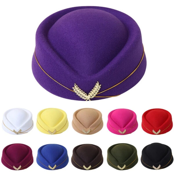 Luxury Premium Stewardess Beret Party Cosplay Formal Party Costume Hat - Image 17