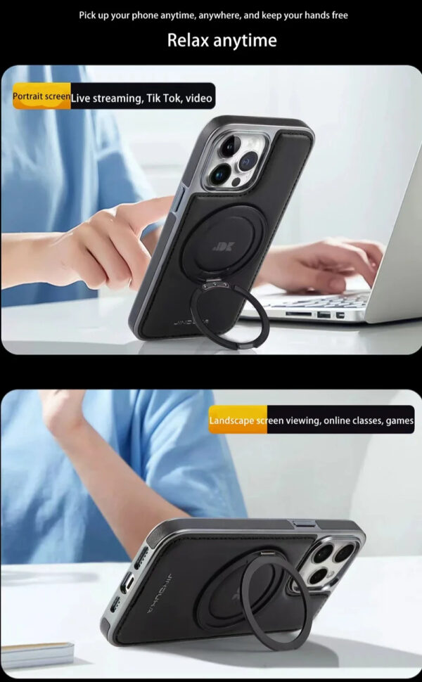 Luxury Premium Kickstand Magnetic Leather Phone Case For iPhone Series - Image 30