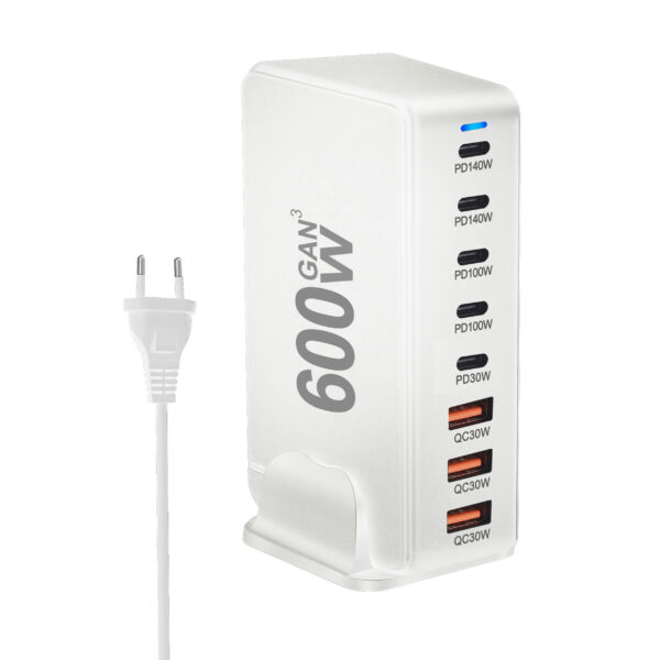 600W GaN USB C Charger 8 port Desktop Charging Station PD3.0 USB Type C Fast Charger - Image 31