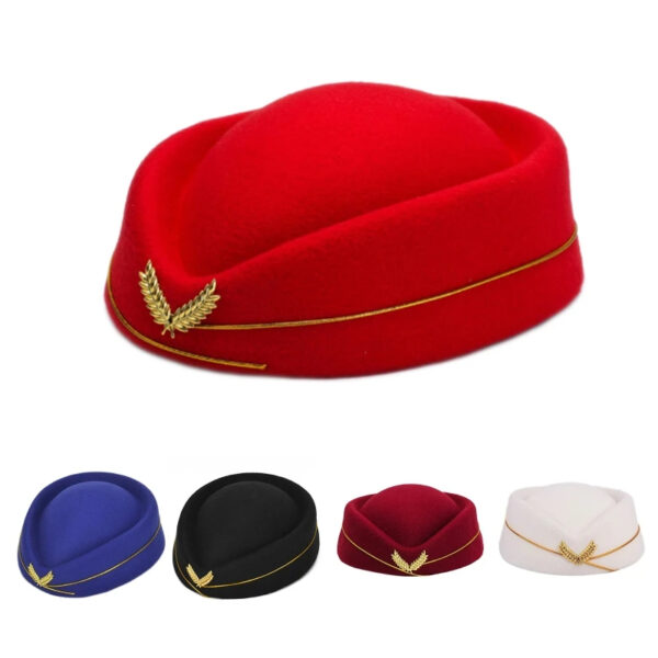 Luxury Premium Stewardess Beret Party Cosplay Formal Party Costume Hat - Image 18