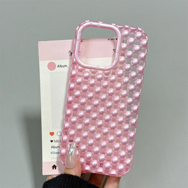 Luxury Premium Unique Creative Hollow 3D Pearl Design Soft TPU Shockproof Mobile Phone Cover for iPhone Series - Image 17