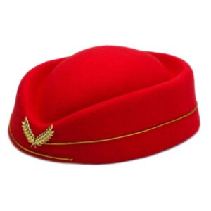Luxury Premium Stewardess Beret Party Cosplay Formal Party Costume Hat - Red