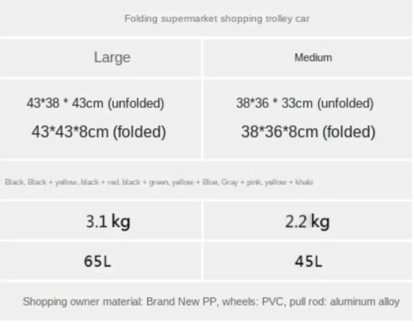 Luxury Premium Portable foldable shopping trolley  with wheels - Image 18