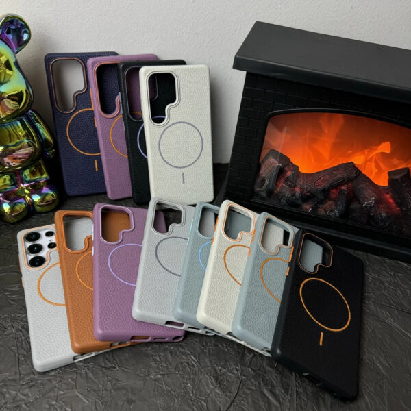 Luxury Premium Business Style Litchi Texture Magnetic Wireless Charging Phone Cover Case for Samsung Galaxy S Series - Image 16