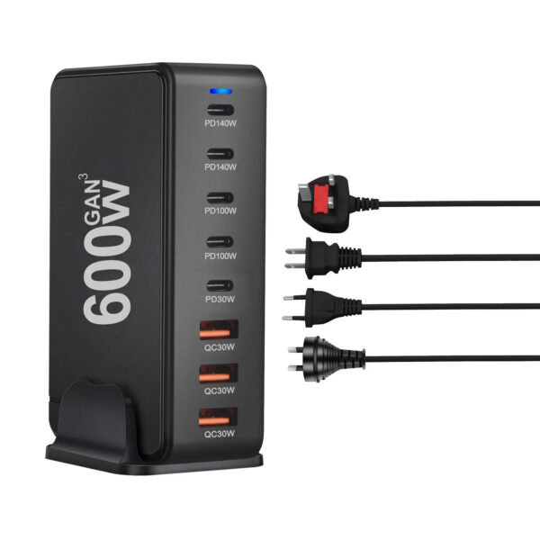 600W GaN USB C Charger 8 port Desktop Charging Station PD3.0 USB Type C Fast Charger - Image 18
