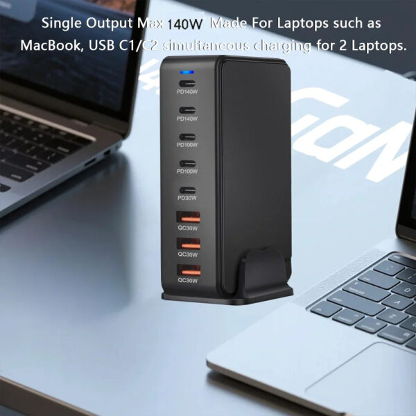 600W GaN USB C Charger 8 port Desktop Charging Station PD3.0 USB Type C Fast Charger - Image 4