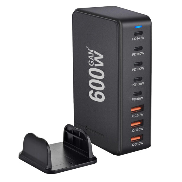 600W GaN USB C Charger 8 port Desktop Charging Station PD3.0 USB Type C Fast Charger - Image 26