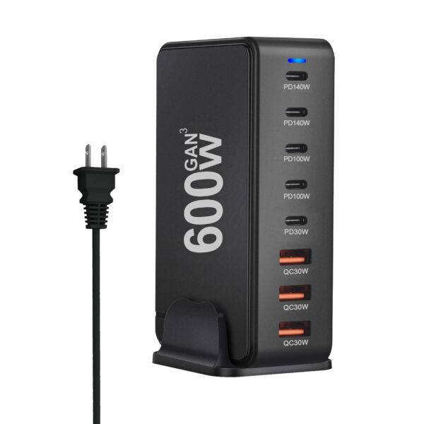 600W GaN USB C Charger 8 port Desktop Charging Station PD3.0 USB Type C Fast Charger - Image 28