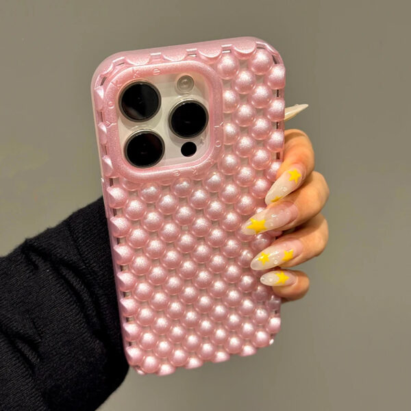 Luxury Premium Unique Creative Hollow 3D Pearl Design Soft TPU Shockproof Mobile Phone Cover for iPhone Series - Image 15