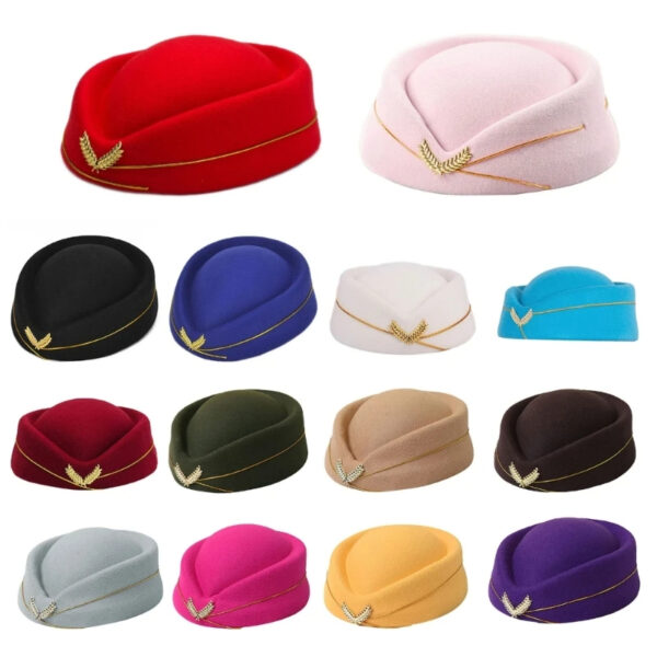 Luxury Premium Stewardess Beret Party Cosplay Formal Party Costume Hat - Image 21