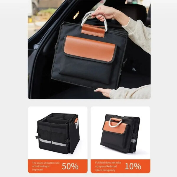 Luxury Premium Large Capacity Collapsible Premium Durable Storage Car Trunk Organizer - Image 16