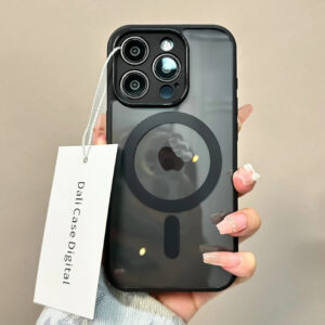 Luxury Premium Shockproof Clear Transparent Magnetic Back Cover Wireless Charging for iPhone Series