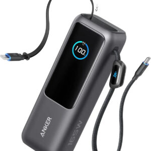 Anker 25000mAh 165W Power Bank Ultra-Fast Portable Charger for Dual Laptops Retractable Cables Fast Charging Battery Pack