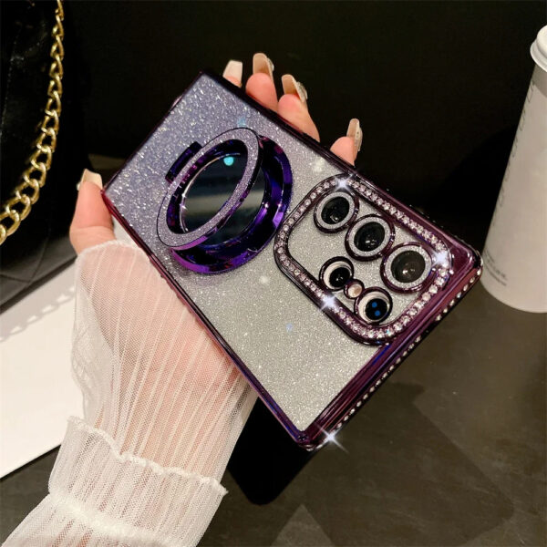 Luxury Premium Eletroplated Bracket Mirror Glitter Case Cover for Samsung Series - Image 6