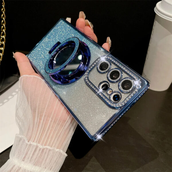 Luxury Premium Eletroplated Bracket Mirror Glitter Case Cover for Samsung Series - Image 7