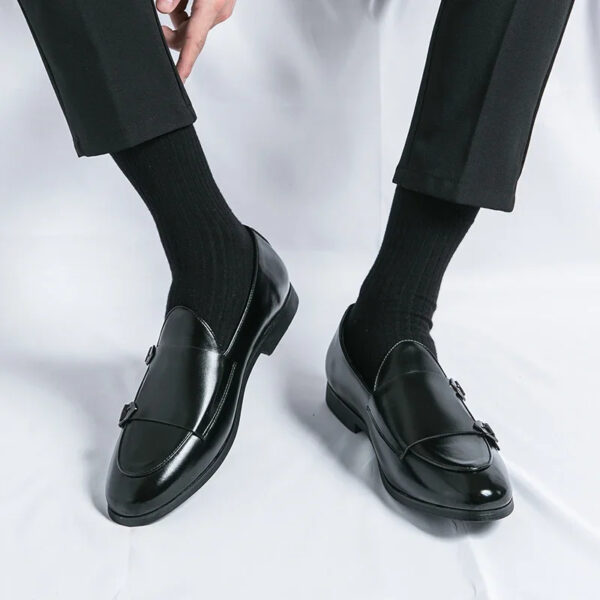 Monk Strap Patent Leather Casual Loafers Business Formal Shoes for Men - Image 12