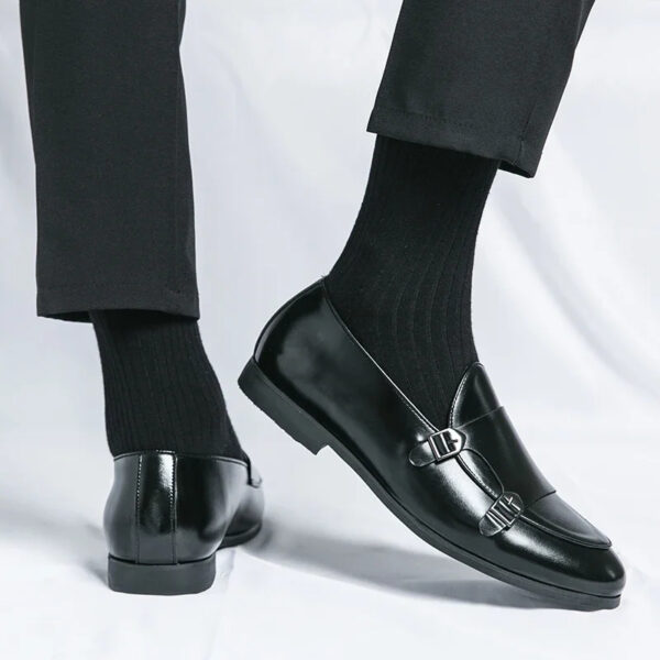 Monk Strap Patent Leather Casual Loafers Business Formal Shoes for Men - Image 16