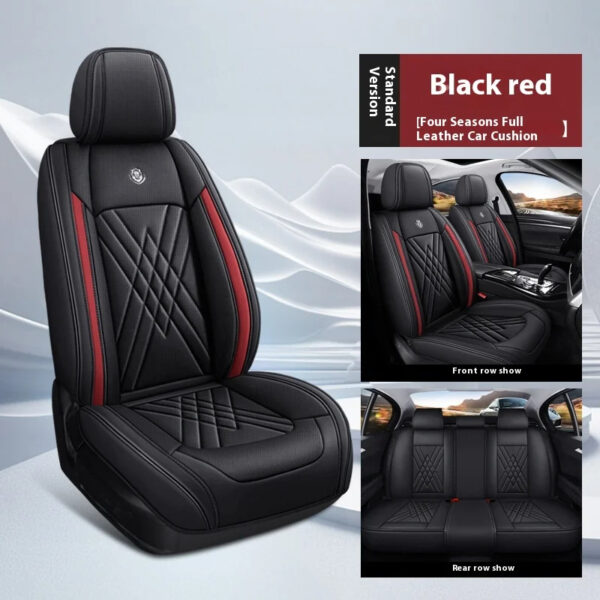 Luxury Premium Full Set 5 Seater Universal Full-Enclosed PU Leather Waterproof Cushion Car Seat Covers - Image 31