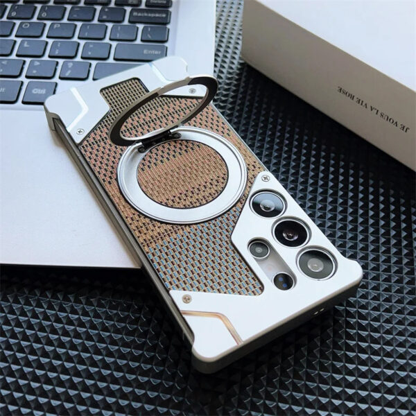 Luxury Premium Aluminum Alloy Frameless Magsafe Magnetic Holder For Samsung Galaxy S25 Ultra - Image 13