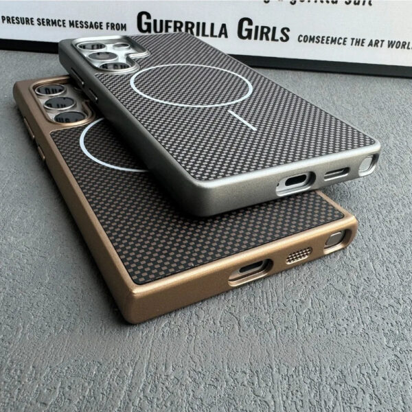 Luxury Carbon Fiber Magnetic Magsafe Wireless Charging Plating Cover Samsung Galaxy S24 Ultra/S25 Ultra - Image 20