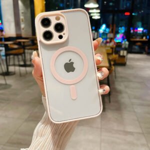 Luxury Premium Shockproof Clear Transparent Magnetic Back Cover Wireless Charging for iPhone Series