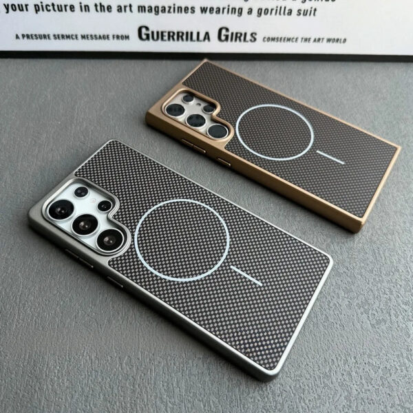 Luxury Carbon Fiber Magnetic Magsafe Wireless Charging Plating Cover Samsung Galaxy S24 Ultra/S25 Ultra - Image 21