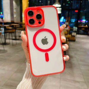 Luxury Premium Shockproof Clear Transparent Magnetic Back Cover Wireless Charging for iPhone Series