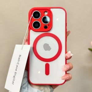 Luxury Premium Shockproof Clear Transparent Magnetic Back Cover Wireless Charging for iPhone Series